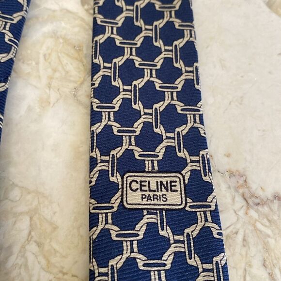 Celine Macadam 100% Silk Tie - Picture 6 of 9